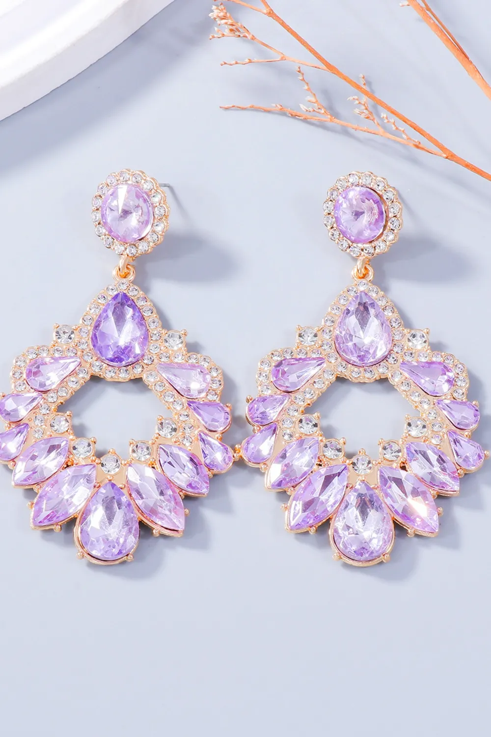 Alloy Rhinestone Dangle Earrings, image 3