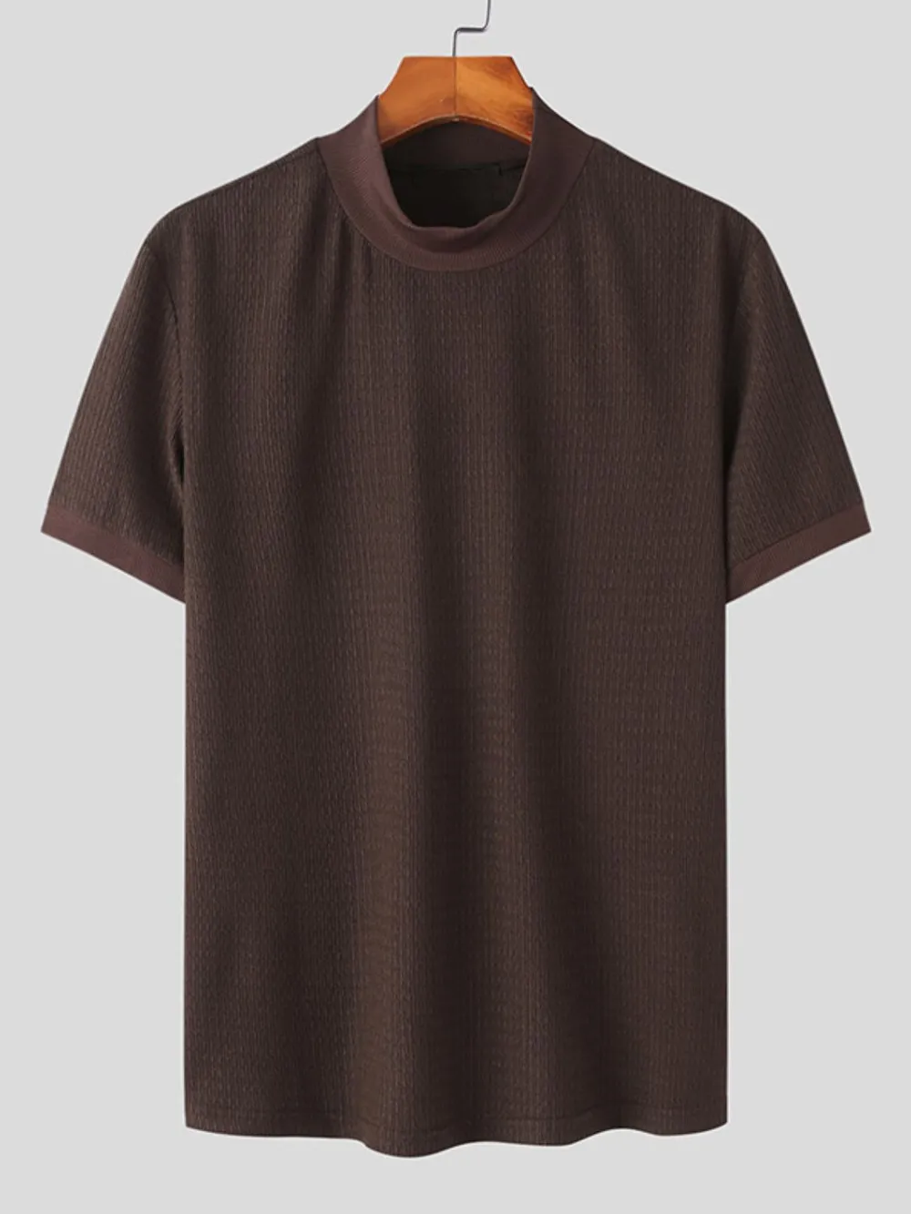 Men's Full Size Mock Neck Short Sleeve T-Shirt Plus Size, image 7
