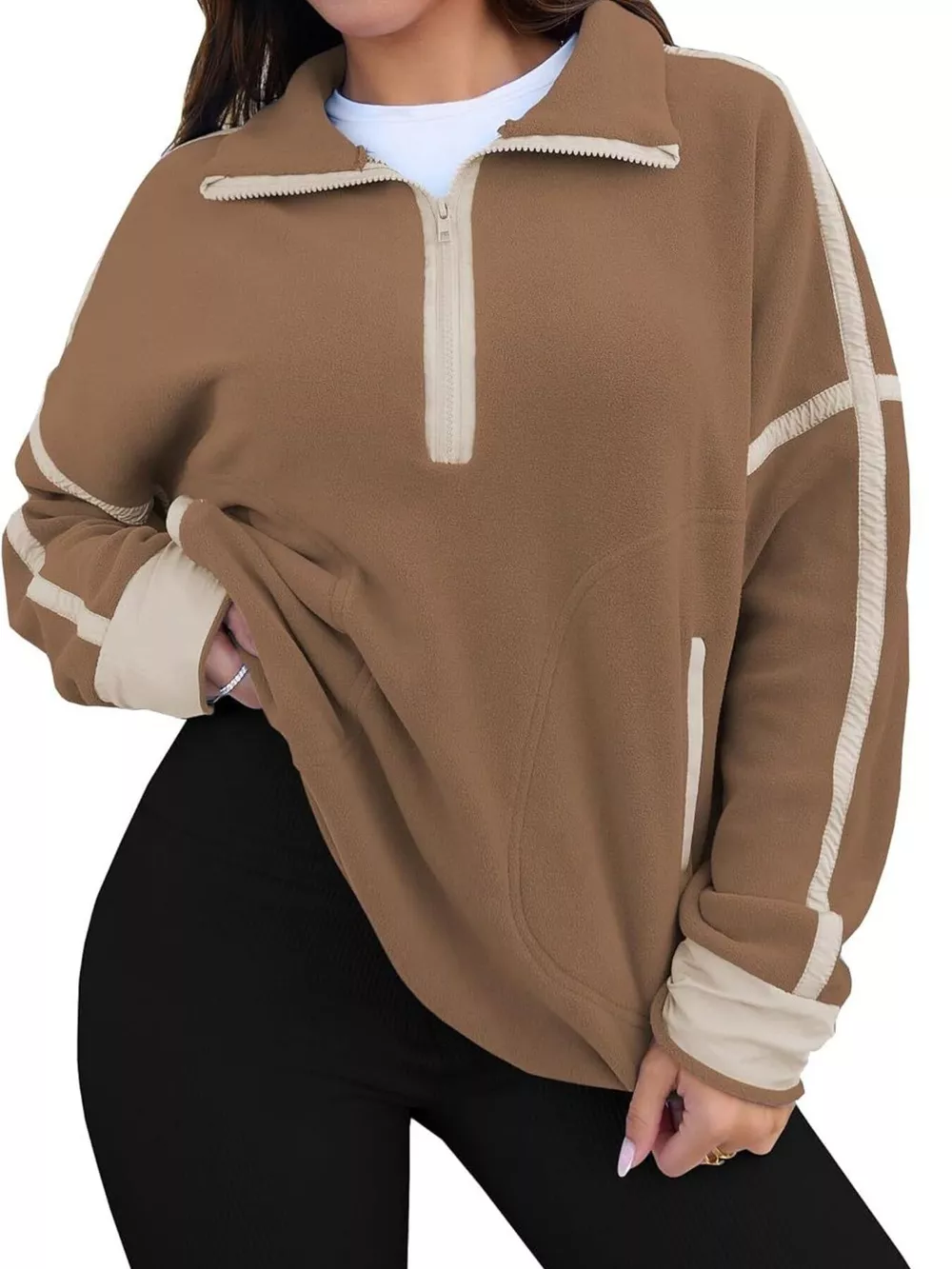 Half Zip Dropped Shoulder Sweatshirt, image 16