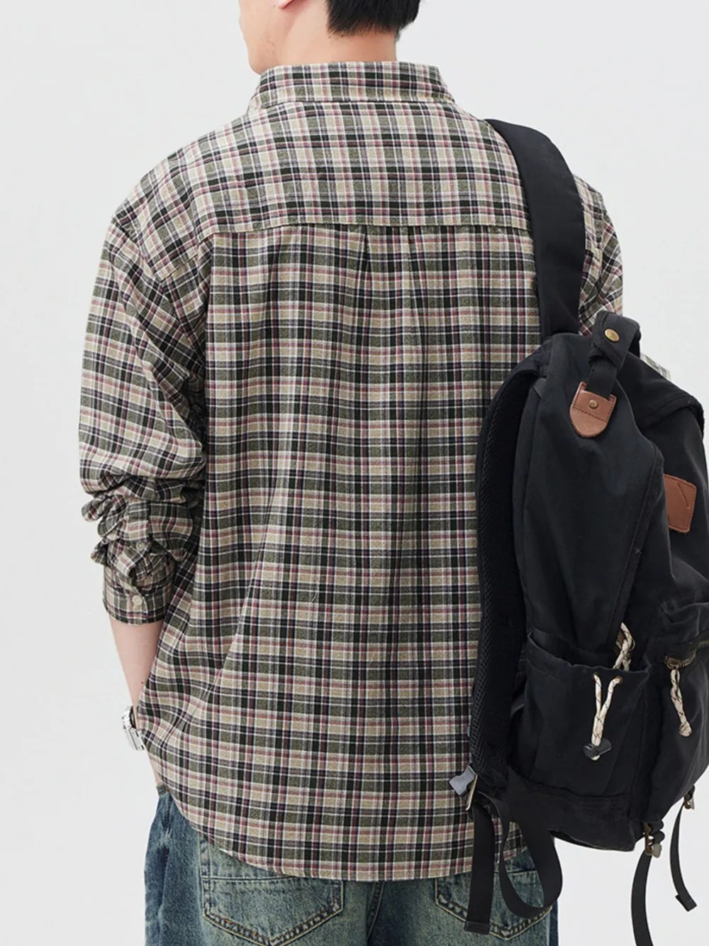Men's Plus Size Plaid Button Up Long Sleeve Shirt, image 2