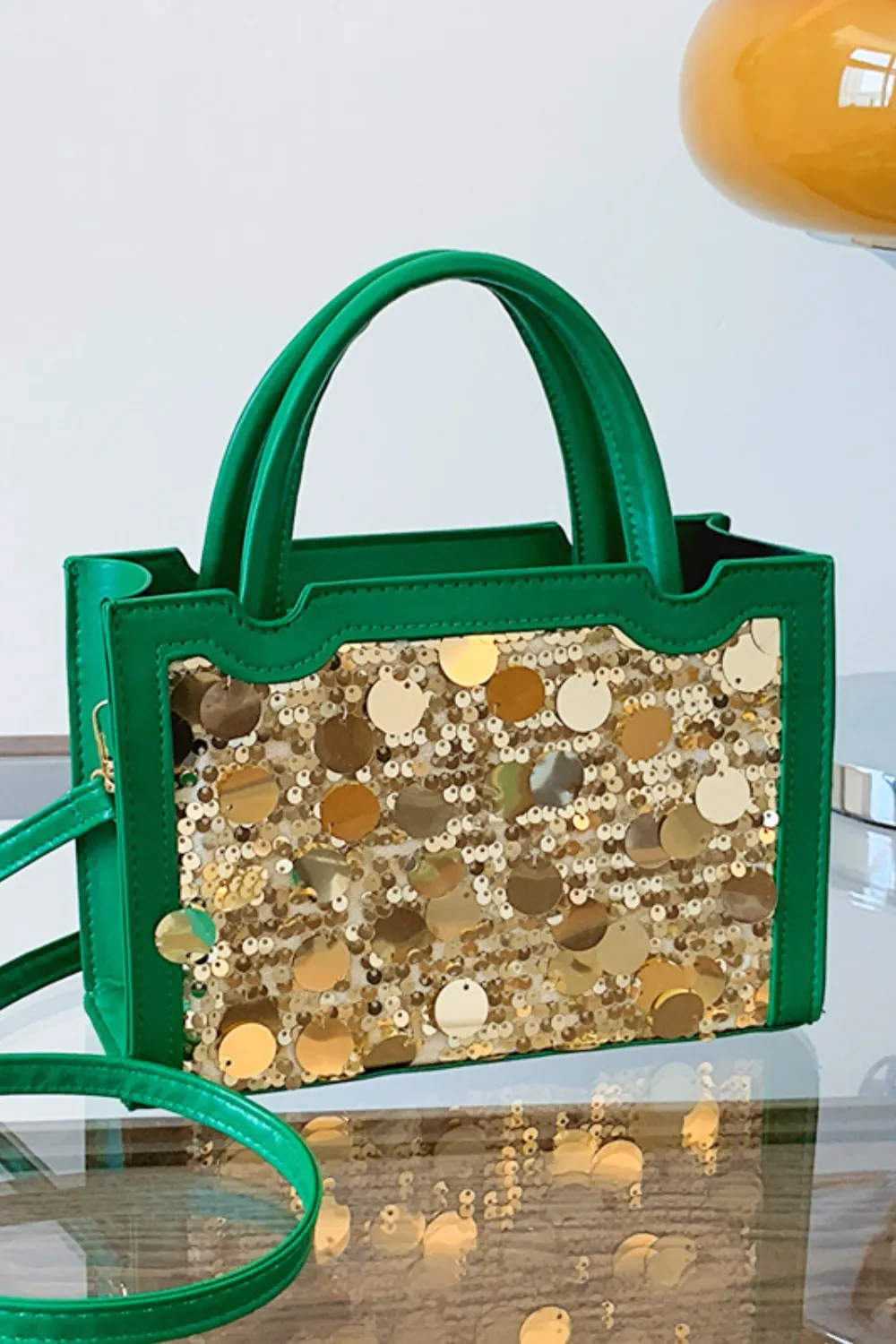 PU Leather Sequin Handbag, image 15