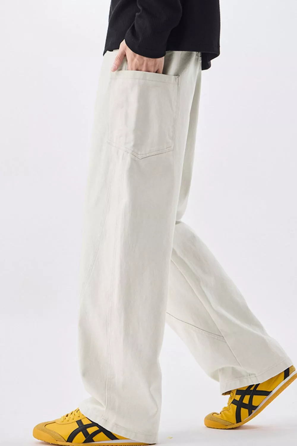 Men's Plus Size Loose Fit Drawstring Waist Jeans, image 11
