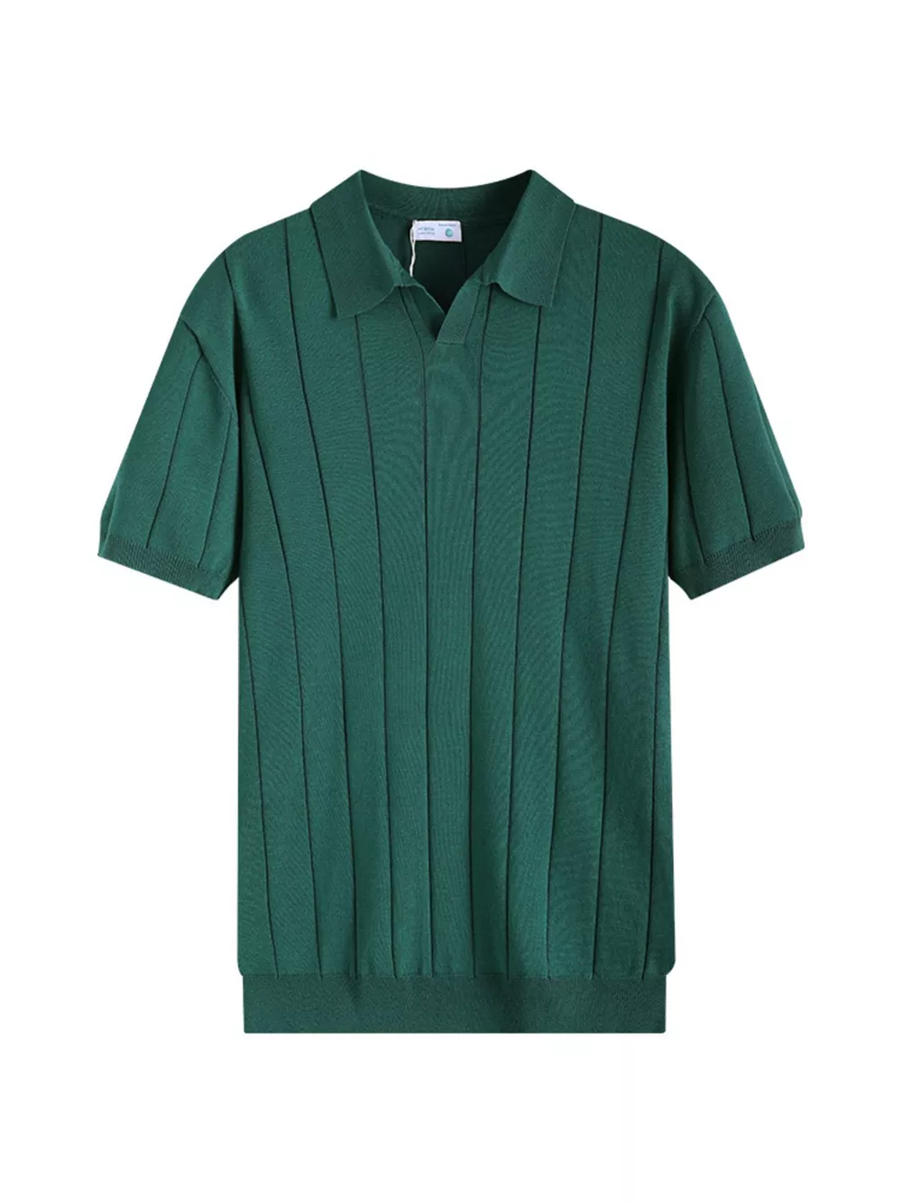 Men's Plus Size Ribbed Knit Short Sleeve Polo, image 6