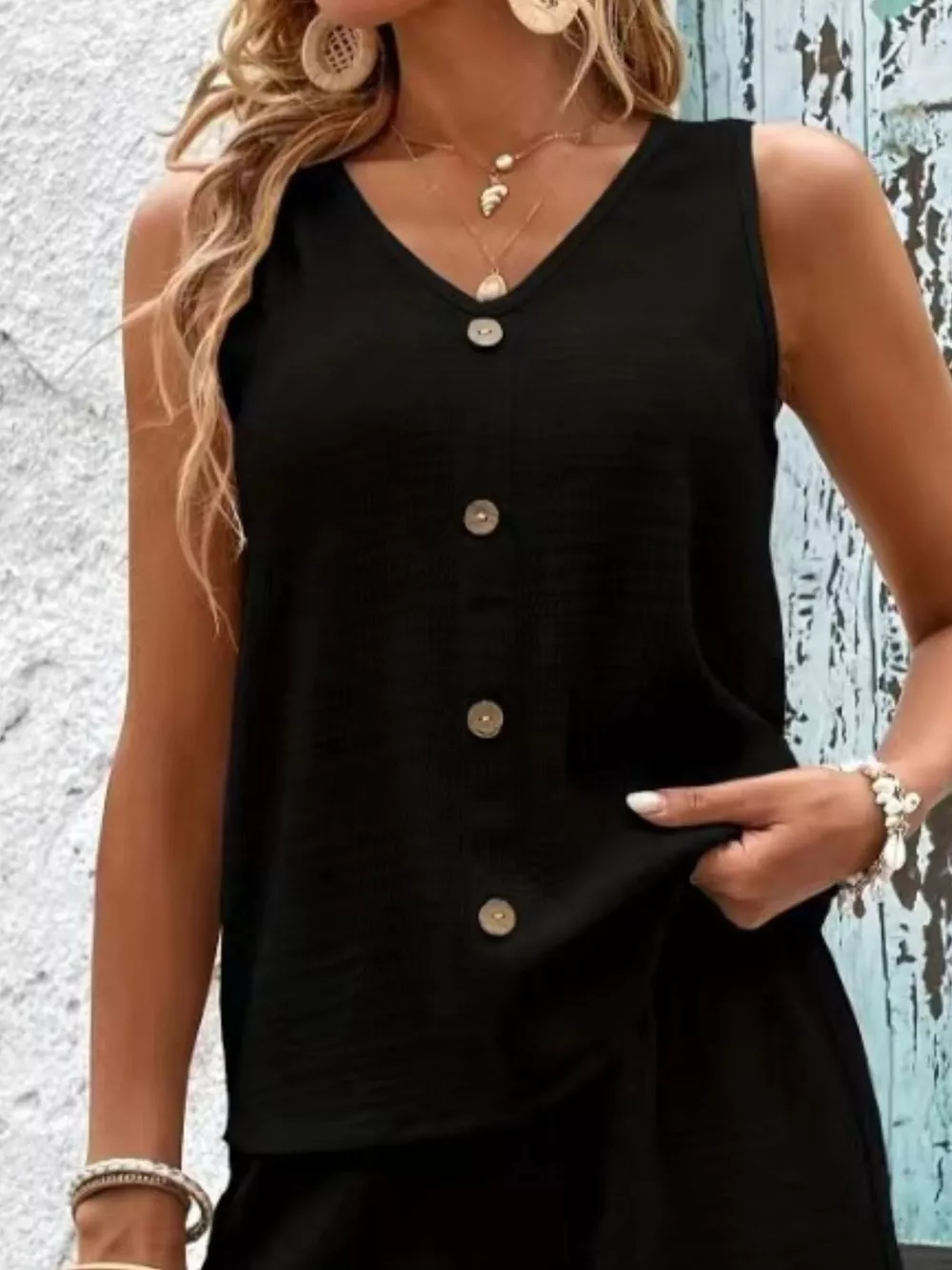 V-Neck Tank Top and Shorts Set, image 16