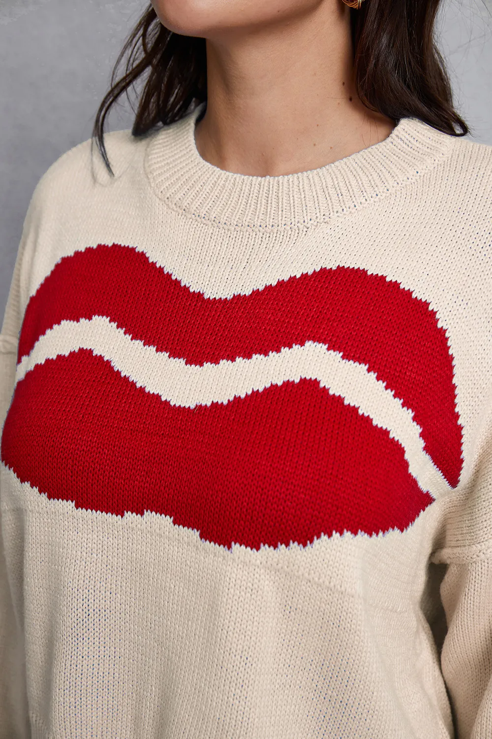Lip Fringe Round Neck Sweater, image 19
