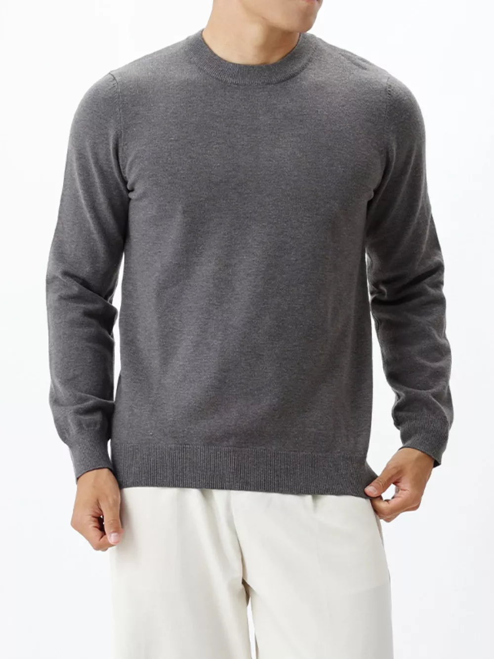 Men's Plus Size Classic Crew Neck Sweater, image 13