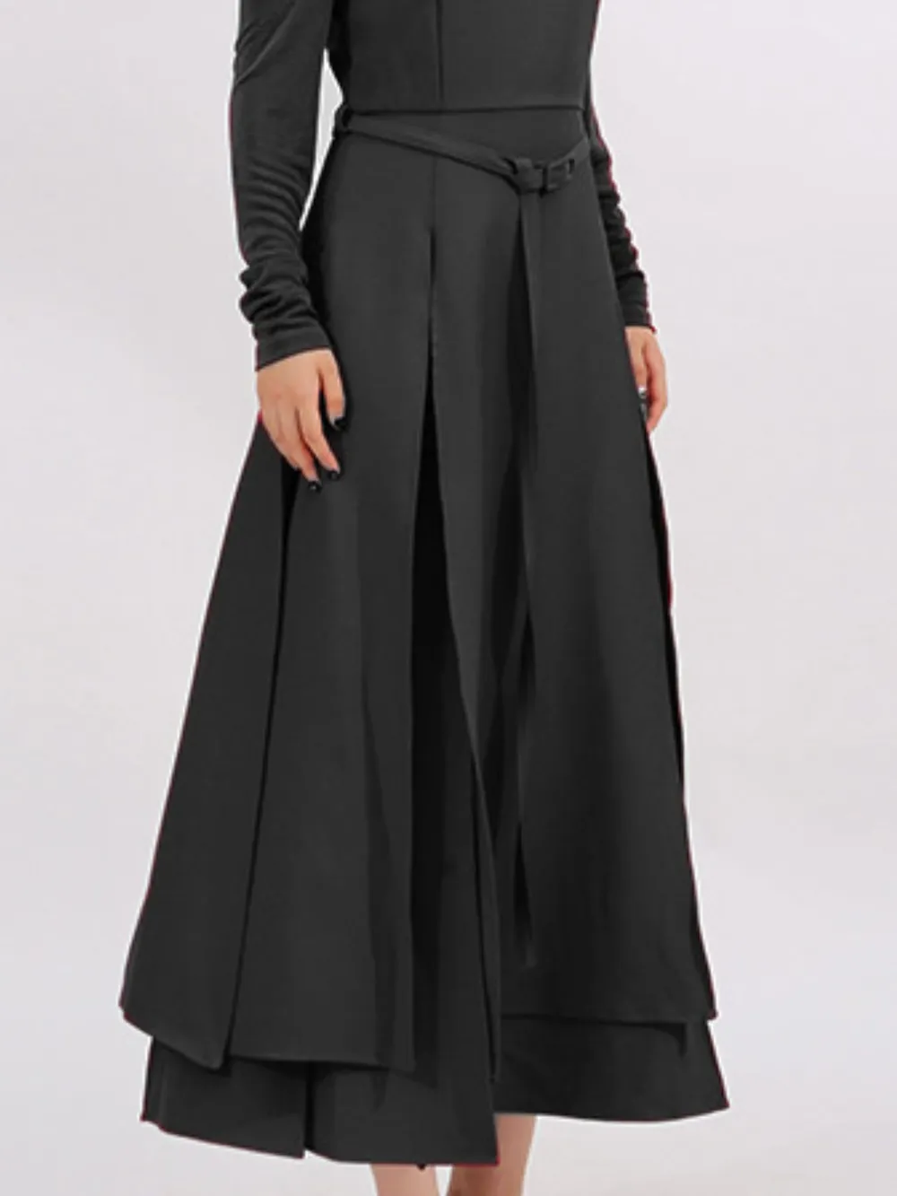 Slit Spaghetti Strap Long Sleeve Dress, image 13