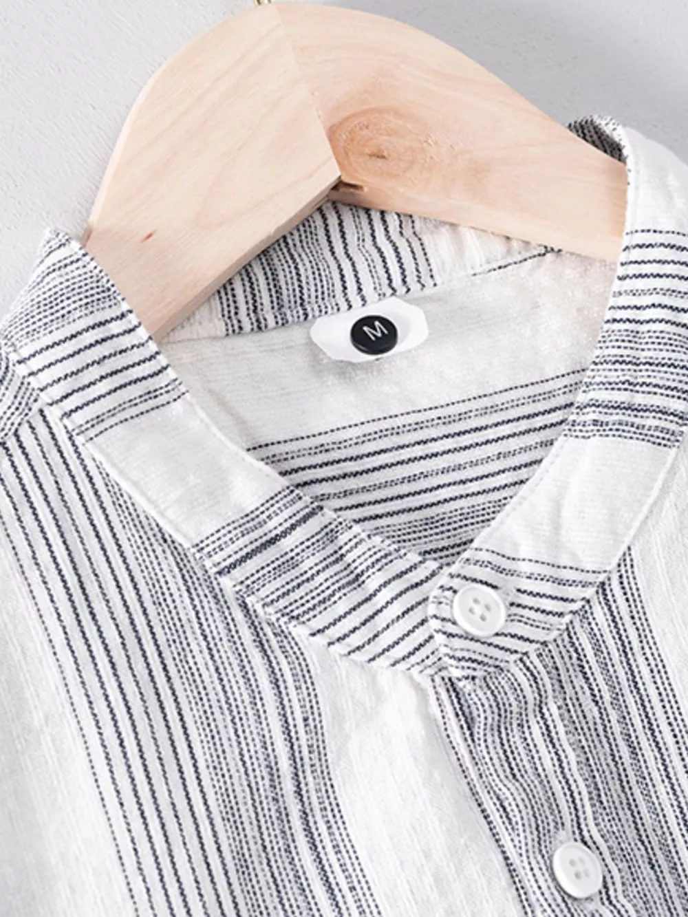 Men's Plus Size Striped Short Sleeve Blouse, image 7