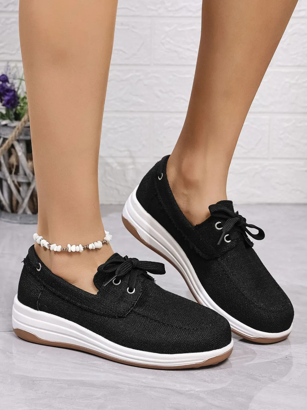 Lace Up Wedge Sneakers, image 3