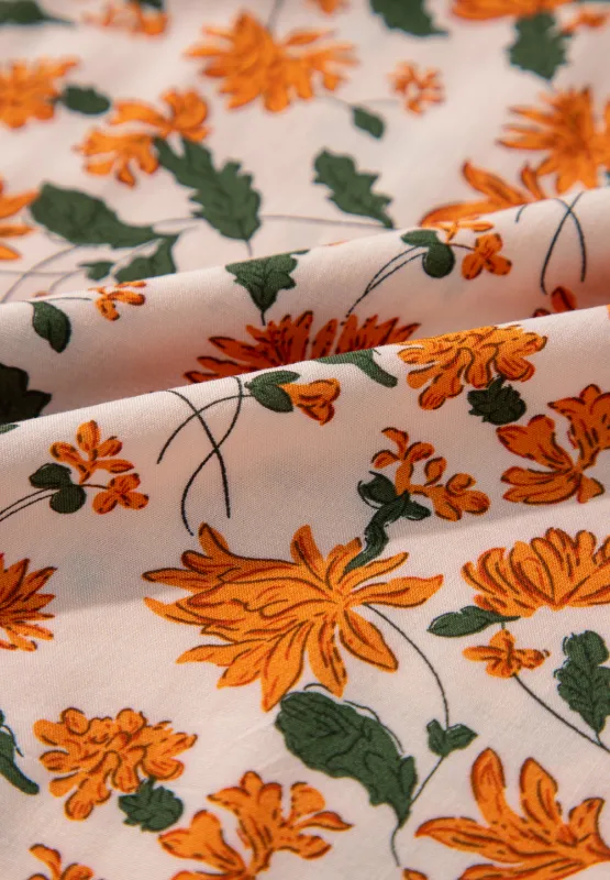 Smocked Printed V-Neck Long Sleeve Dress, image 6