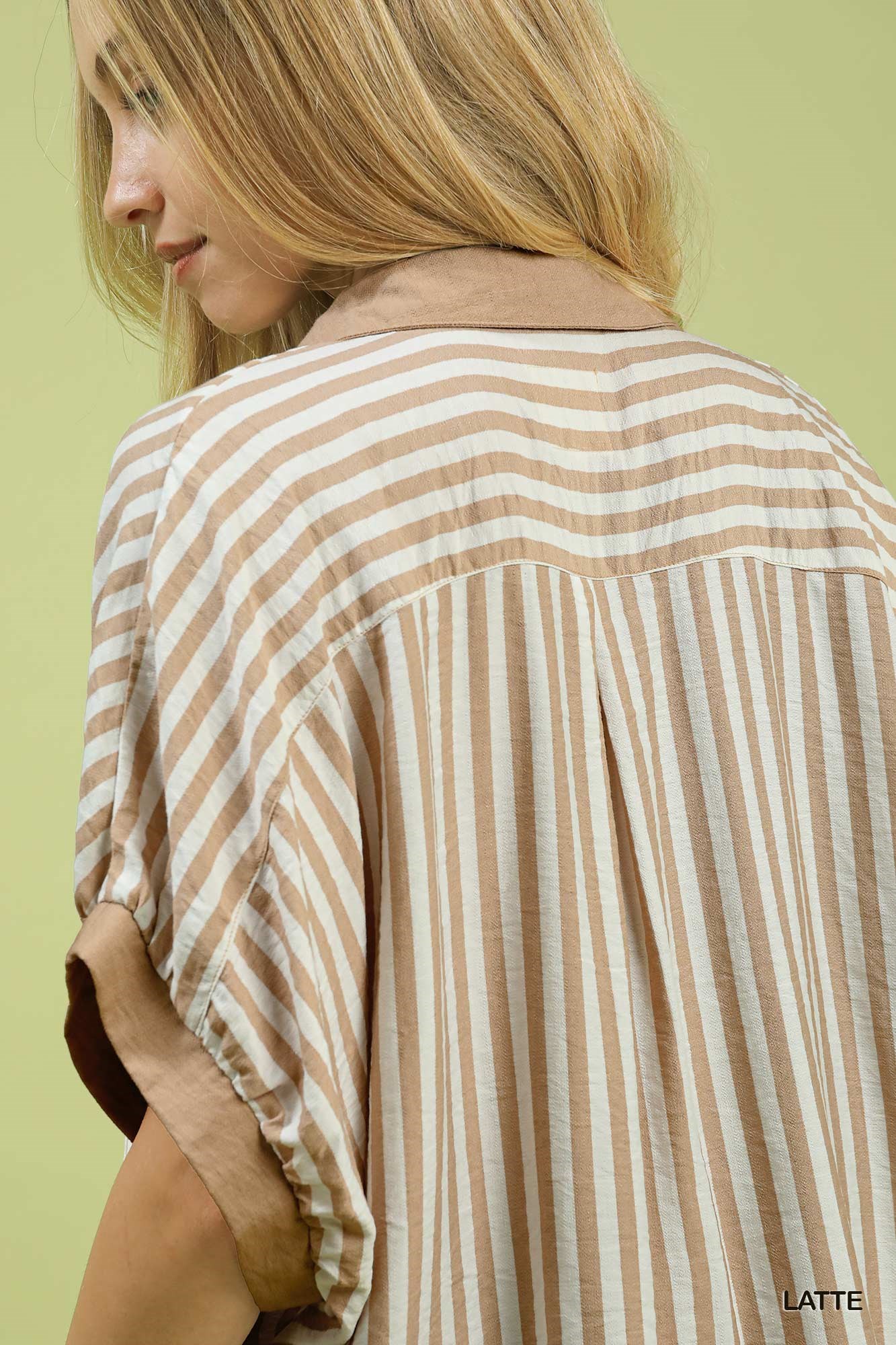 Stripe Collared Oversized Top, image 2