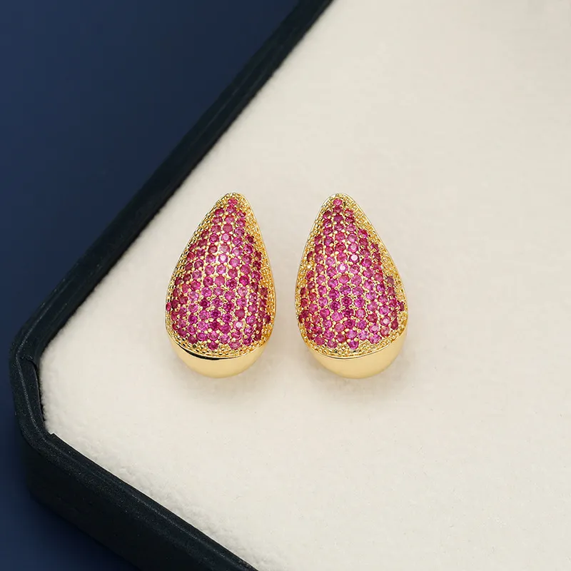 18K Gold-Plated Zircon Teardrop Earring, image 3