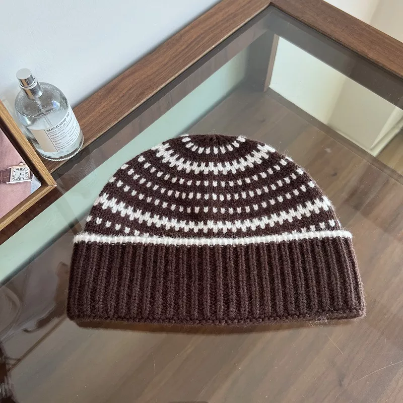 Wool Striped Warm Knit Hat, image 3