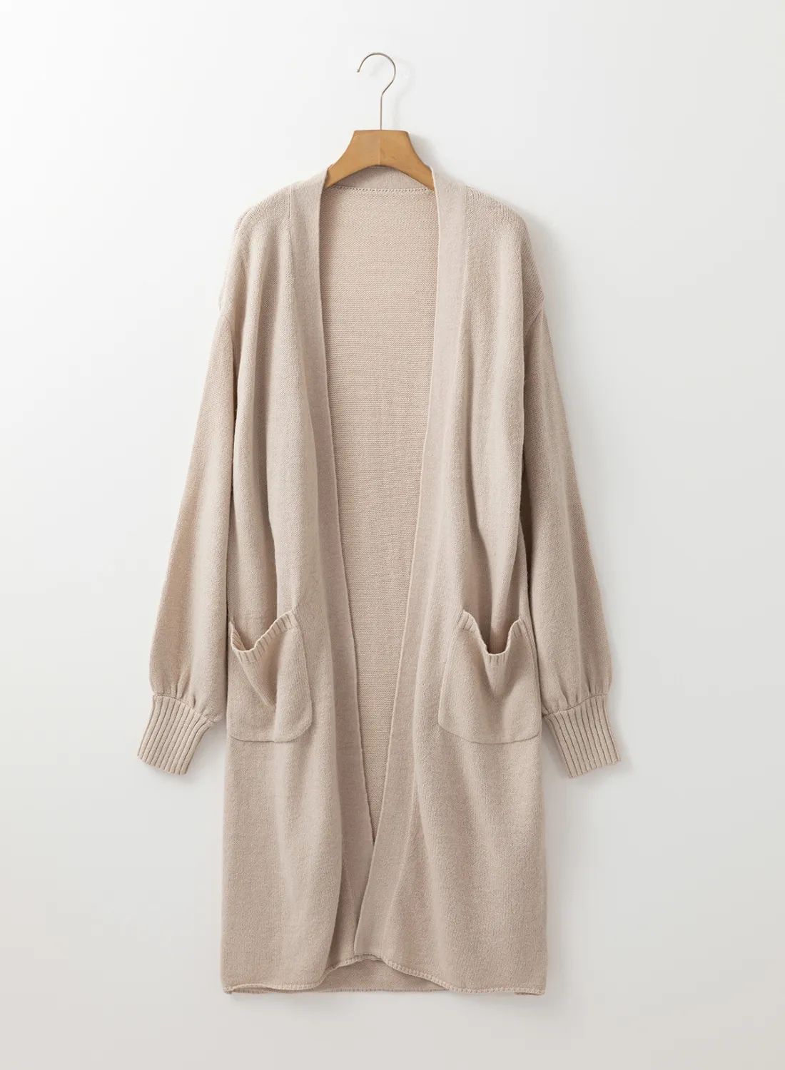 Pocketed Open Front Long Sleeve Cardigan, image 5