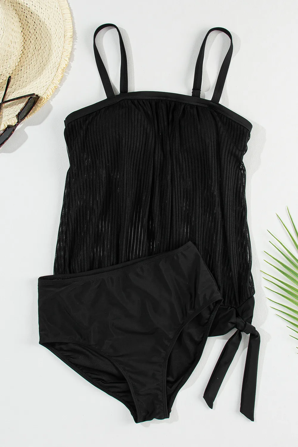 Square Neck Spaghetti Strap Tankini Set, image 4
