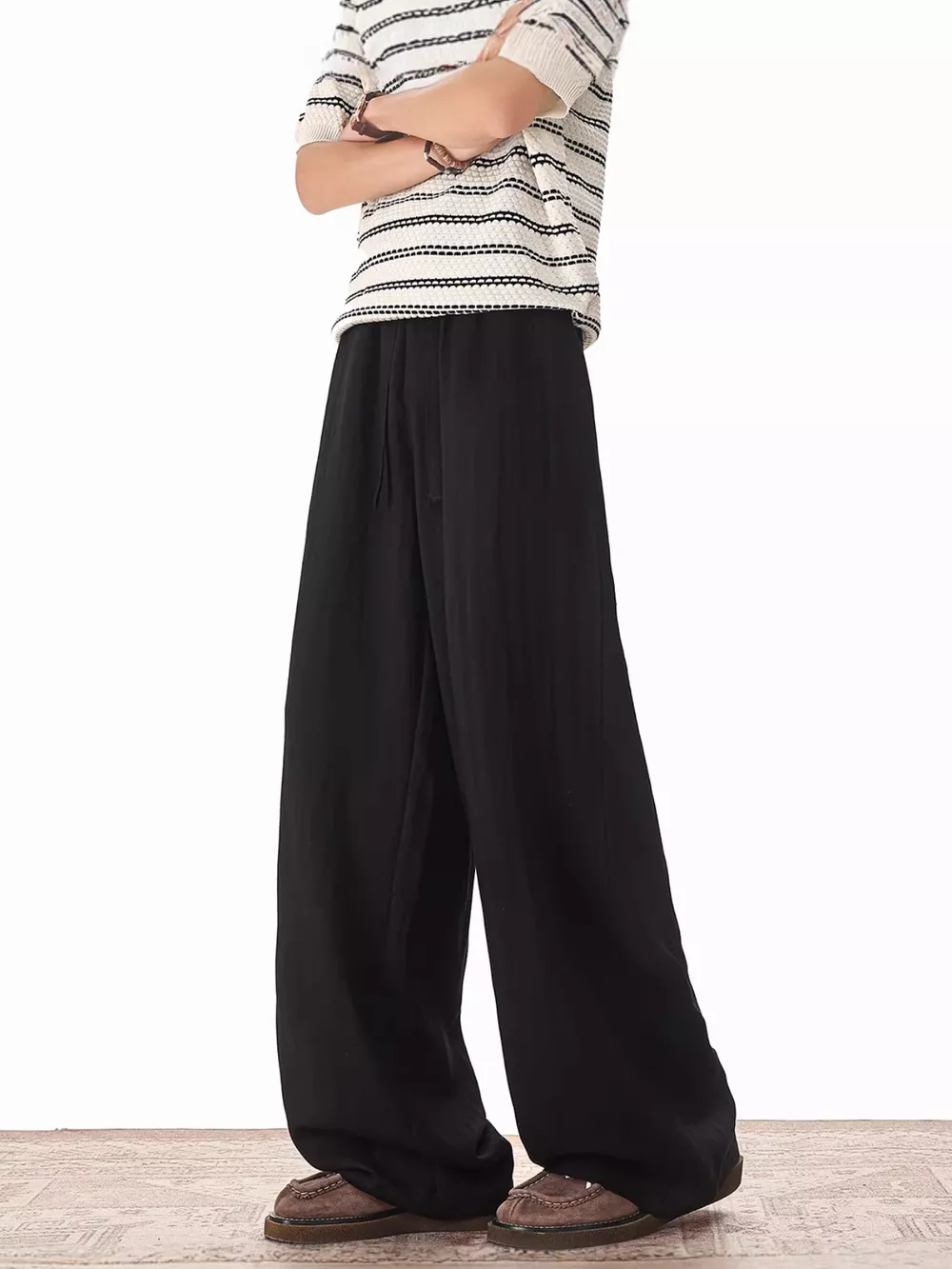 Men's Plus Size Wide Leg Drawstring Pants, image 8