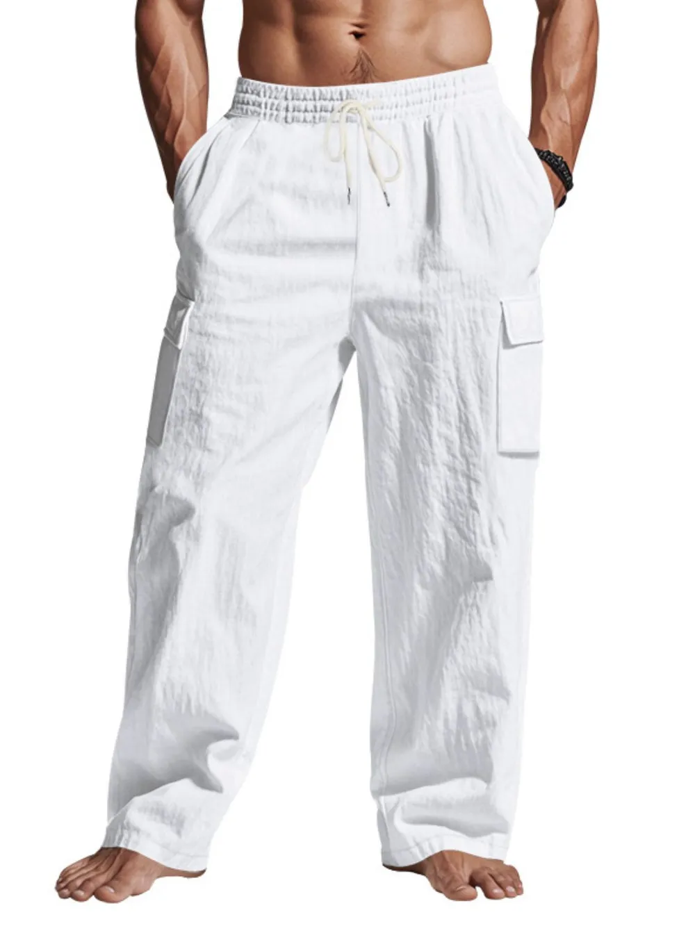 Men's Full Size Drawstring Pants with Pockets Plus Size, image 6