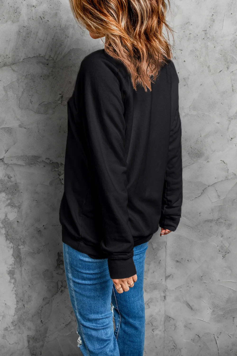 Pumpkin Round Neck Long Sleeve Sweatshirt, image 3