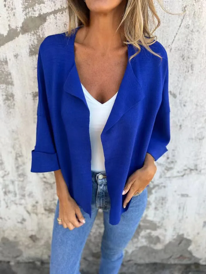 Full Size Open Front 3/4 Sleeve Cardigan Plus Size, image 17