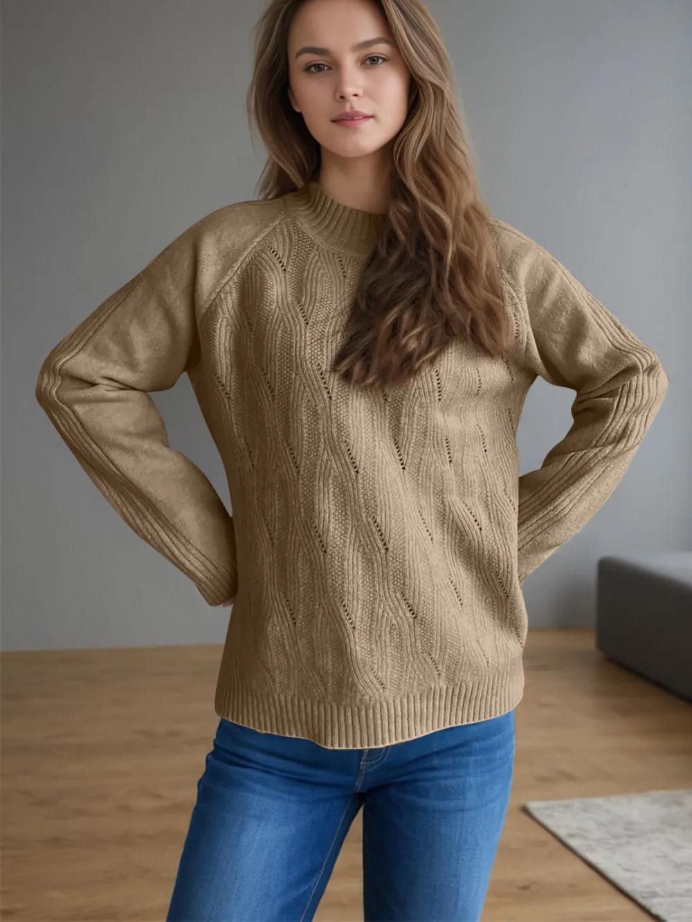 Mock Neck Long Sleeve Sweater, image 11