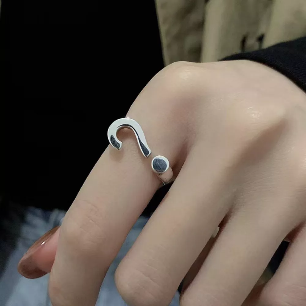 Question Mark Adjustable Open Ring, image 2