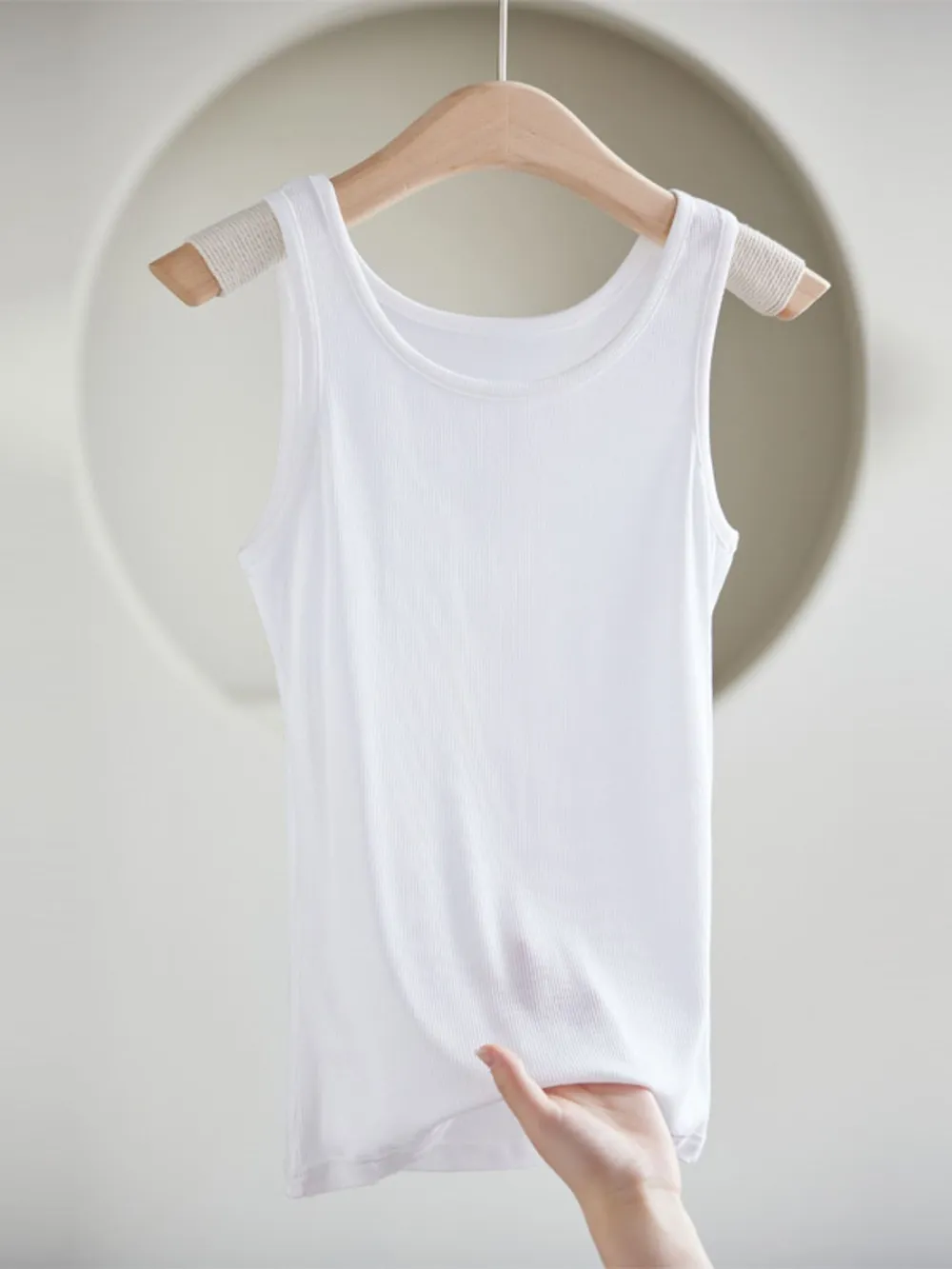 Round Neck Wide Strap Tank, image 2