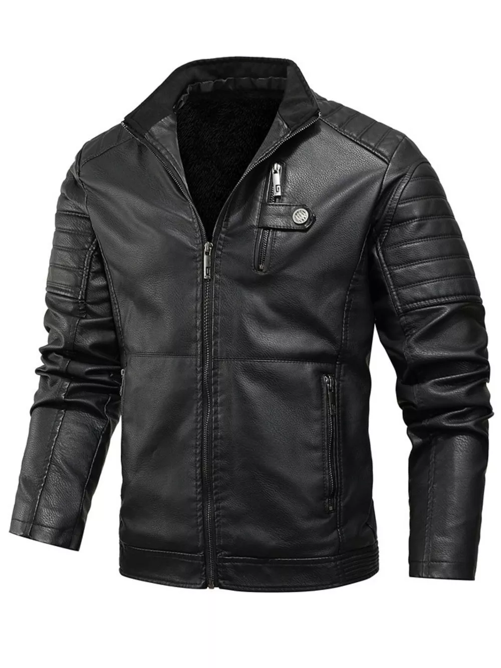 Men's Plus Size Zip Up Fleece Lined Jacket