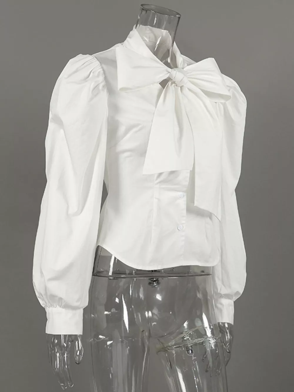 Bow Tie Puffed Sleeves Blouse, image 7