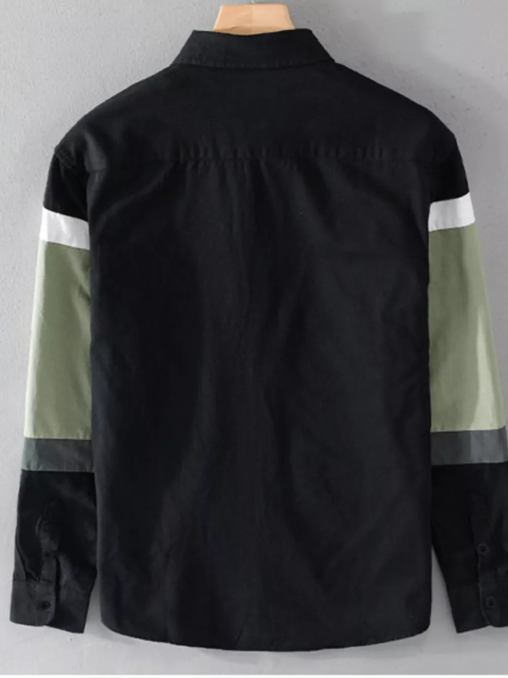 Men's Plus Size Contrast Button Up Long Sleeve Shirt, image 4