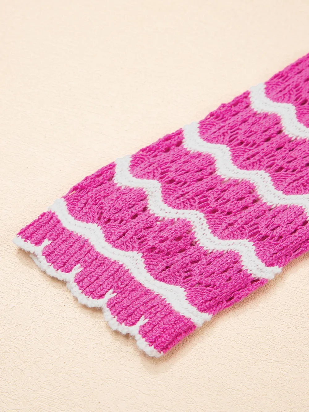 Striped Crochet Tie-Front Cardigan, image 5
