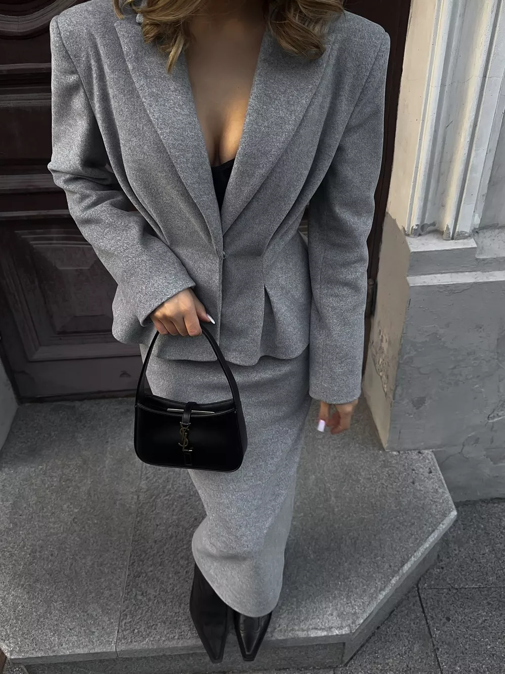 Peplum Blazer and Skirt Set, image 4