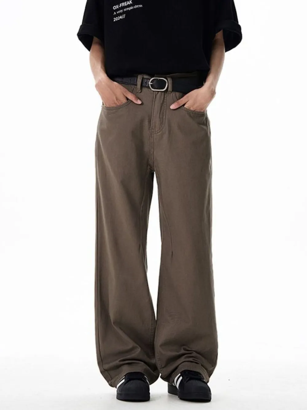 Men's Washed Wide-Leg Cargo Pants, image 8