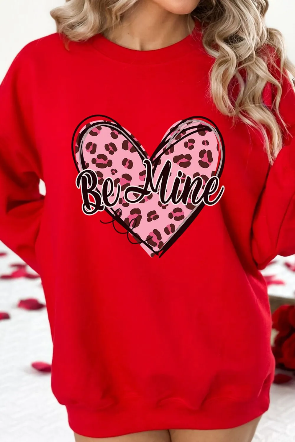 Valentine's Day BE MINE Heart Long Sleeve Sweatshirt, image 4