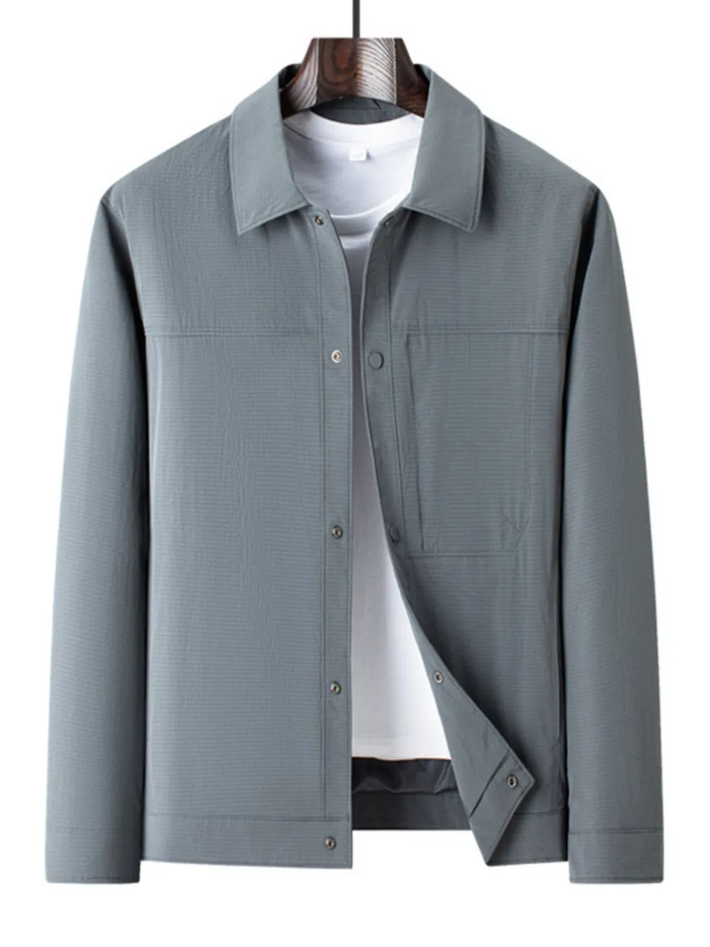 Men's Plus Size Button Up Long Sleeve Jacket, image 10
