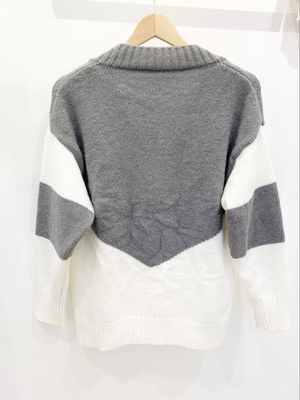 Color Block V-Neck Knit Sweater, image 7