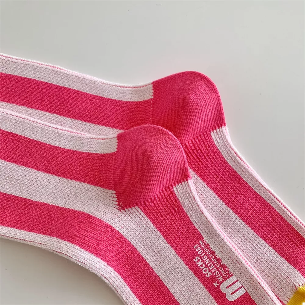 Contrast Striped Crew Socks, image 8
