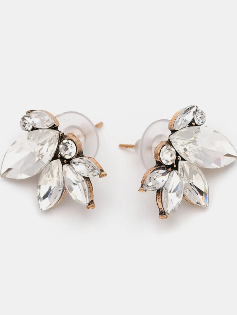 Alloy Rhinestone Flower Stud Earrings, image 7