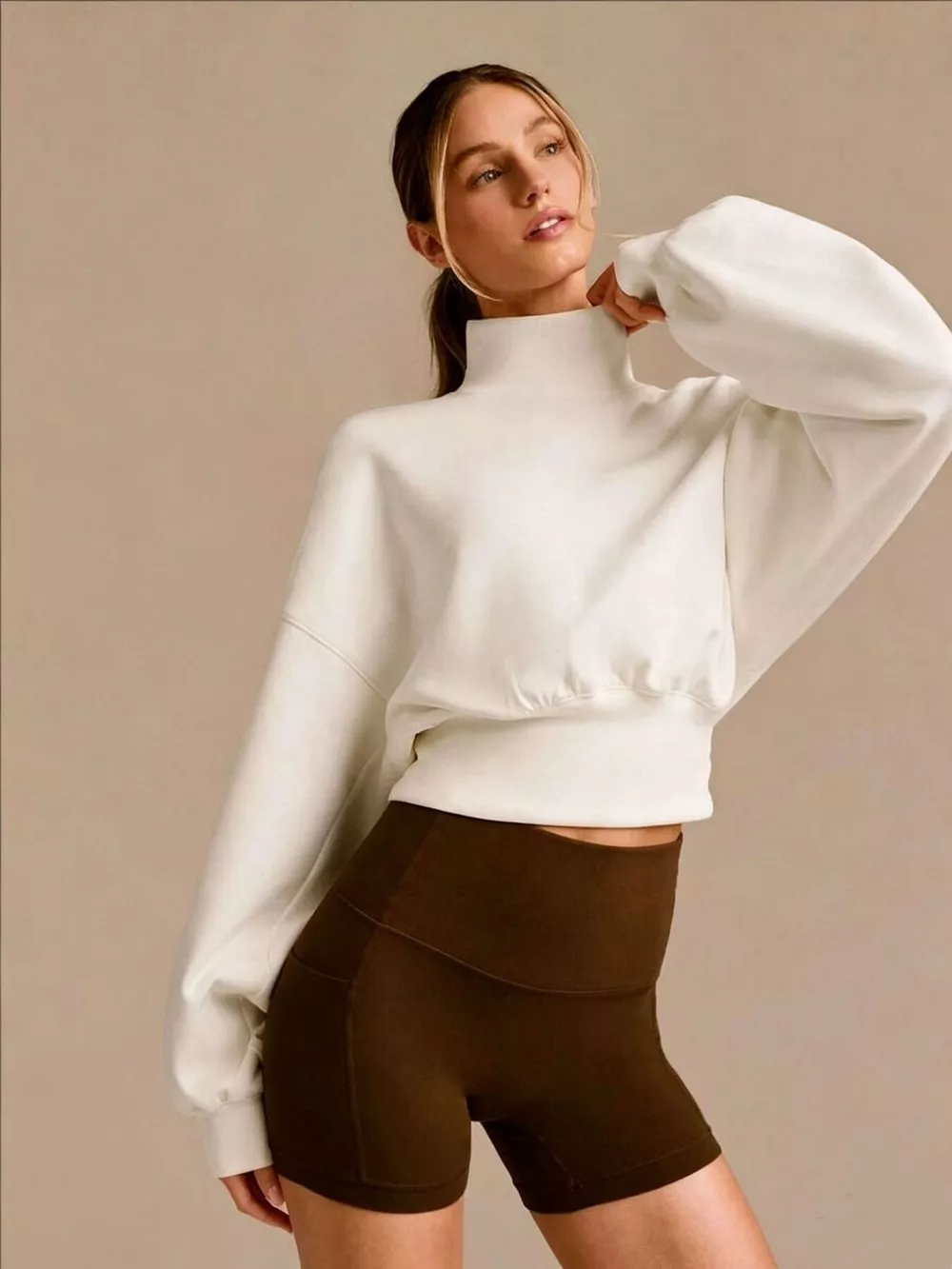 Turtleneck Dropped Shoulder Sweatshirt, image 4