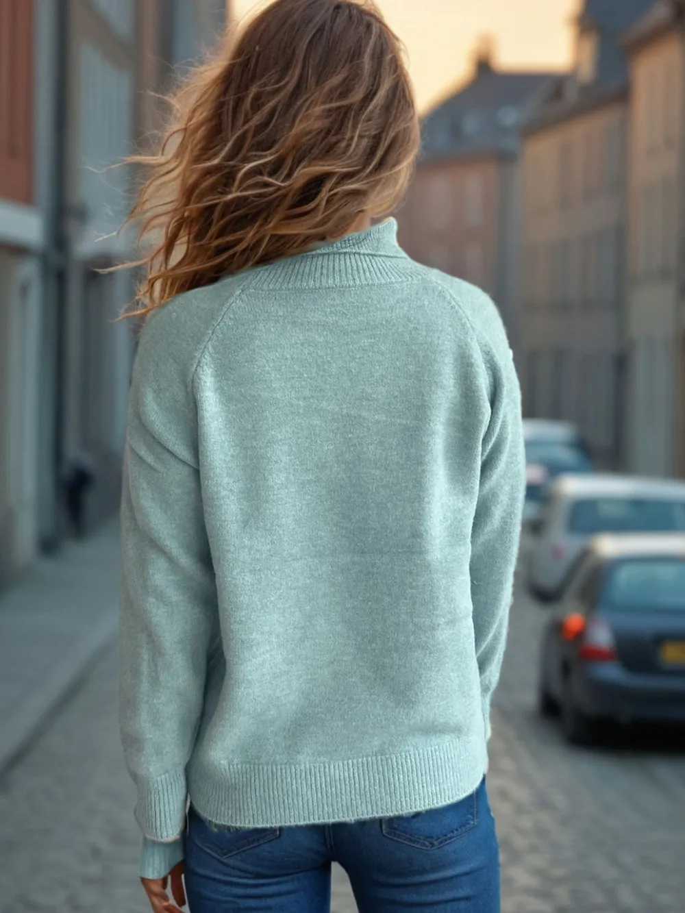 Solid Color Turtleneck Long Sleeve Sweater, image 15