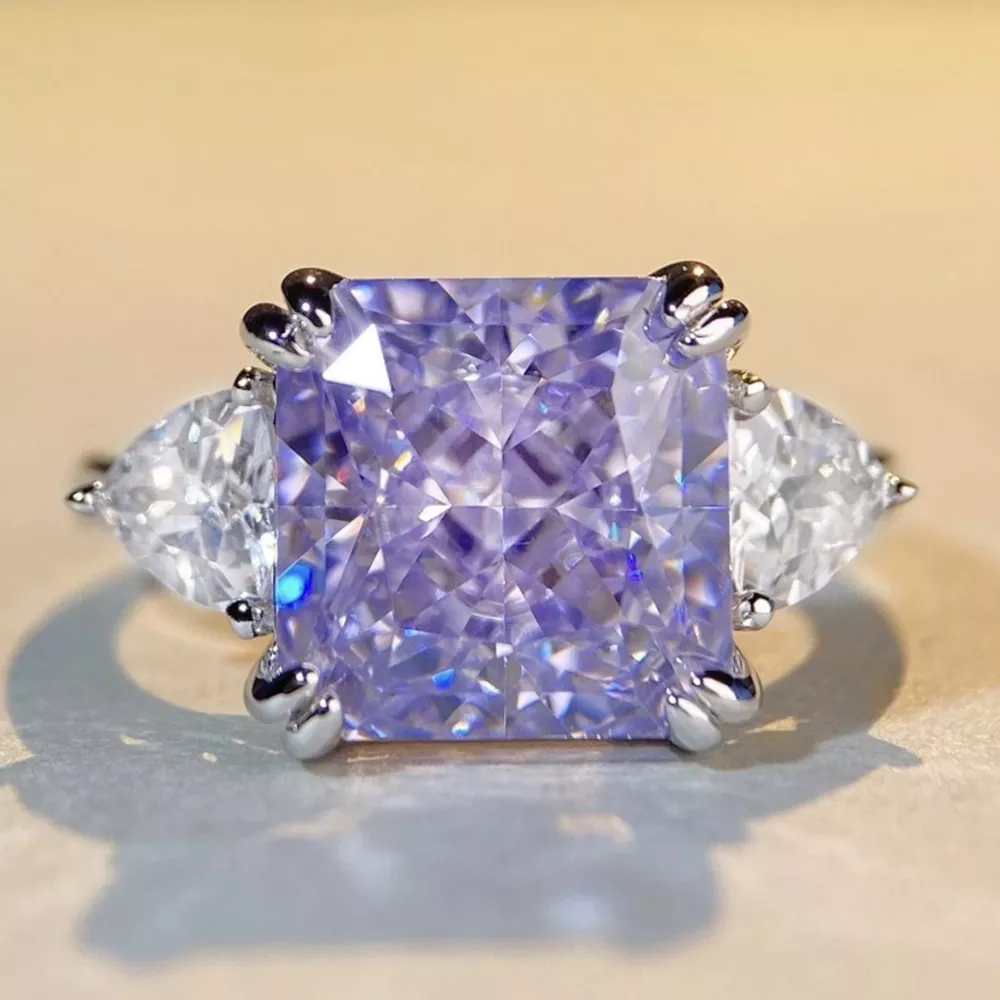 925 Sterling Silver Zircon Geometric Ring, image 6