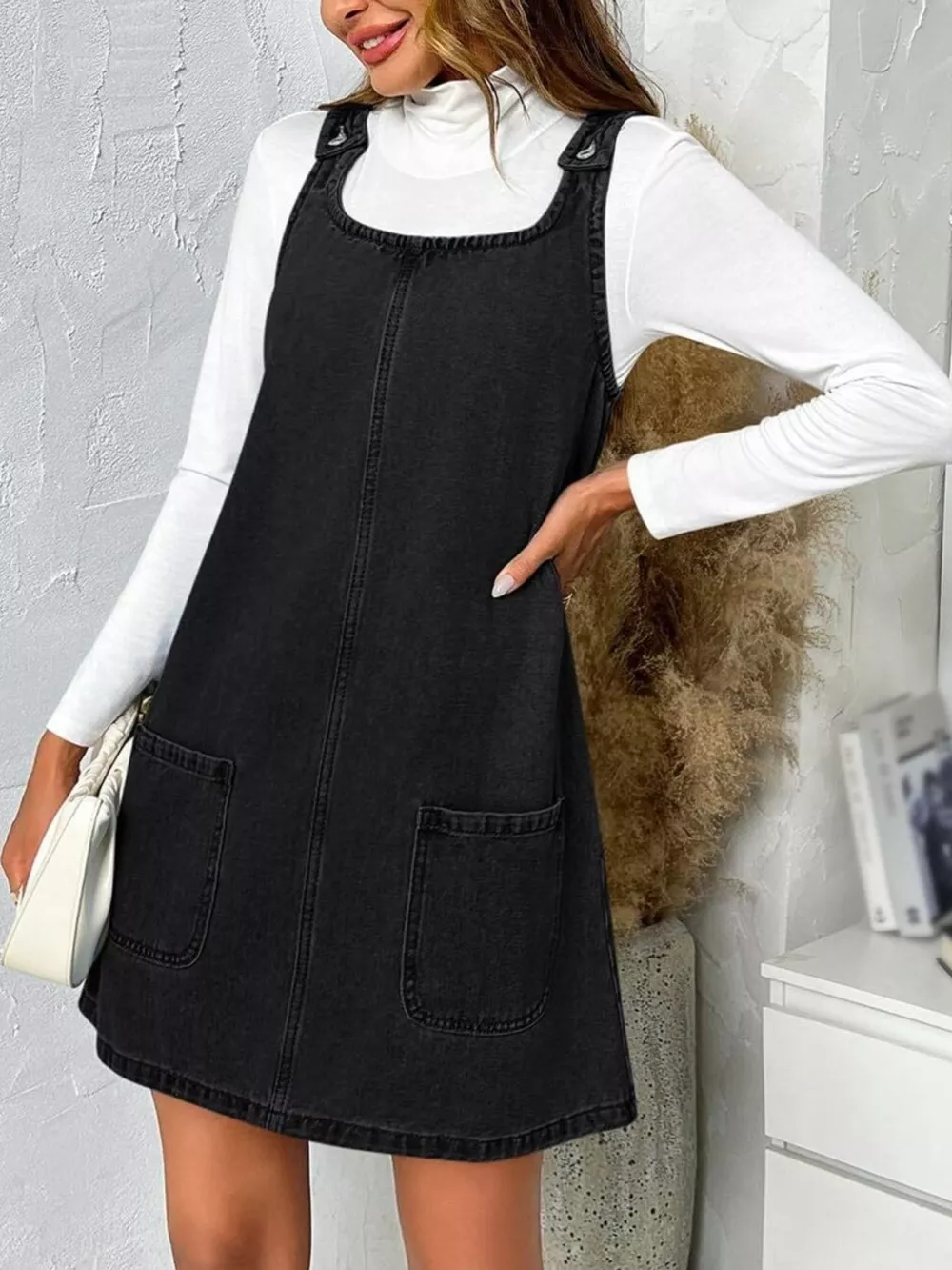 Casual Scoop Neck Sleeveless Denim Dress, image 8