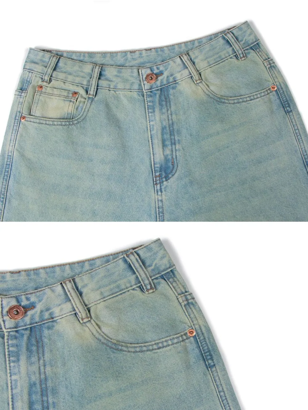 Men's Washed Wide Leg Baggy Jeans, image 7
