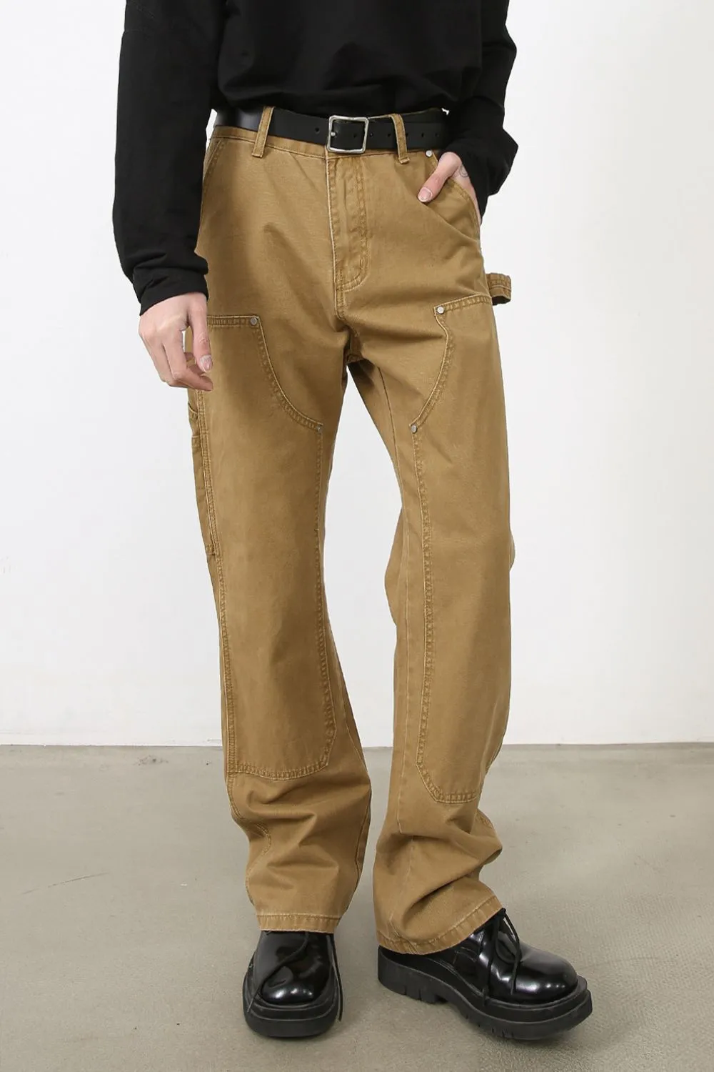 Men's Wide Straight Leg Jeans with Pockets, image 3