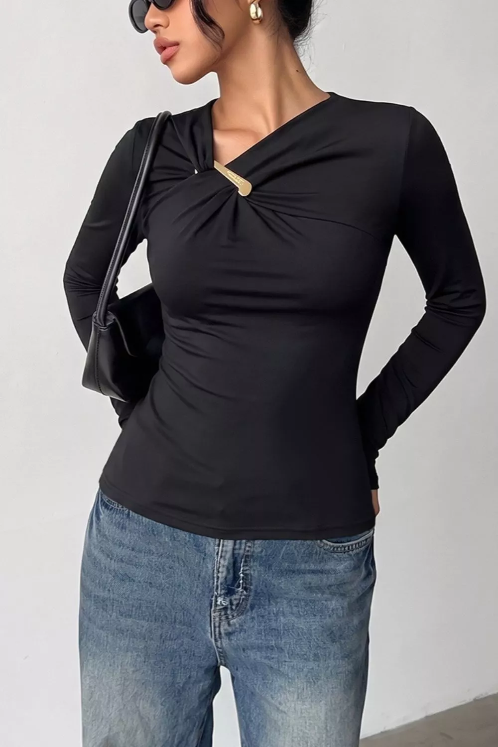 Slim Fit Long Sleeve Top, image 2