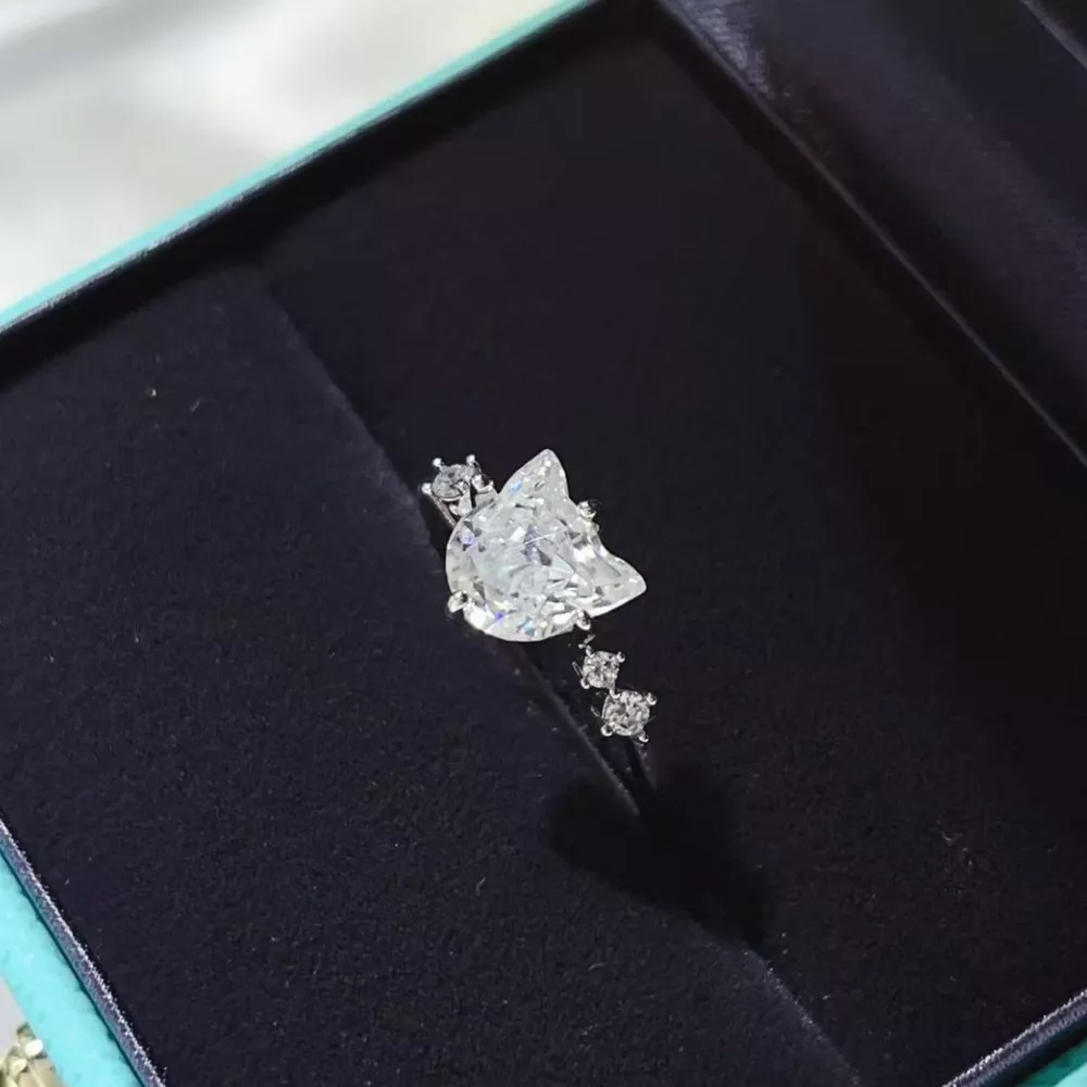 2 Carat Moissanite 925 Sterling Silver Ring, image 3