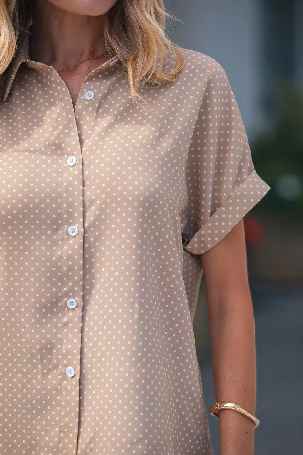 Polka Dot Print Short Sleeve Shirt, image 7
