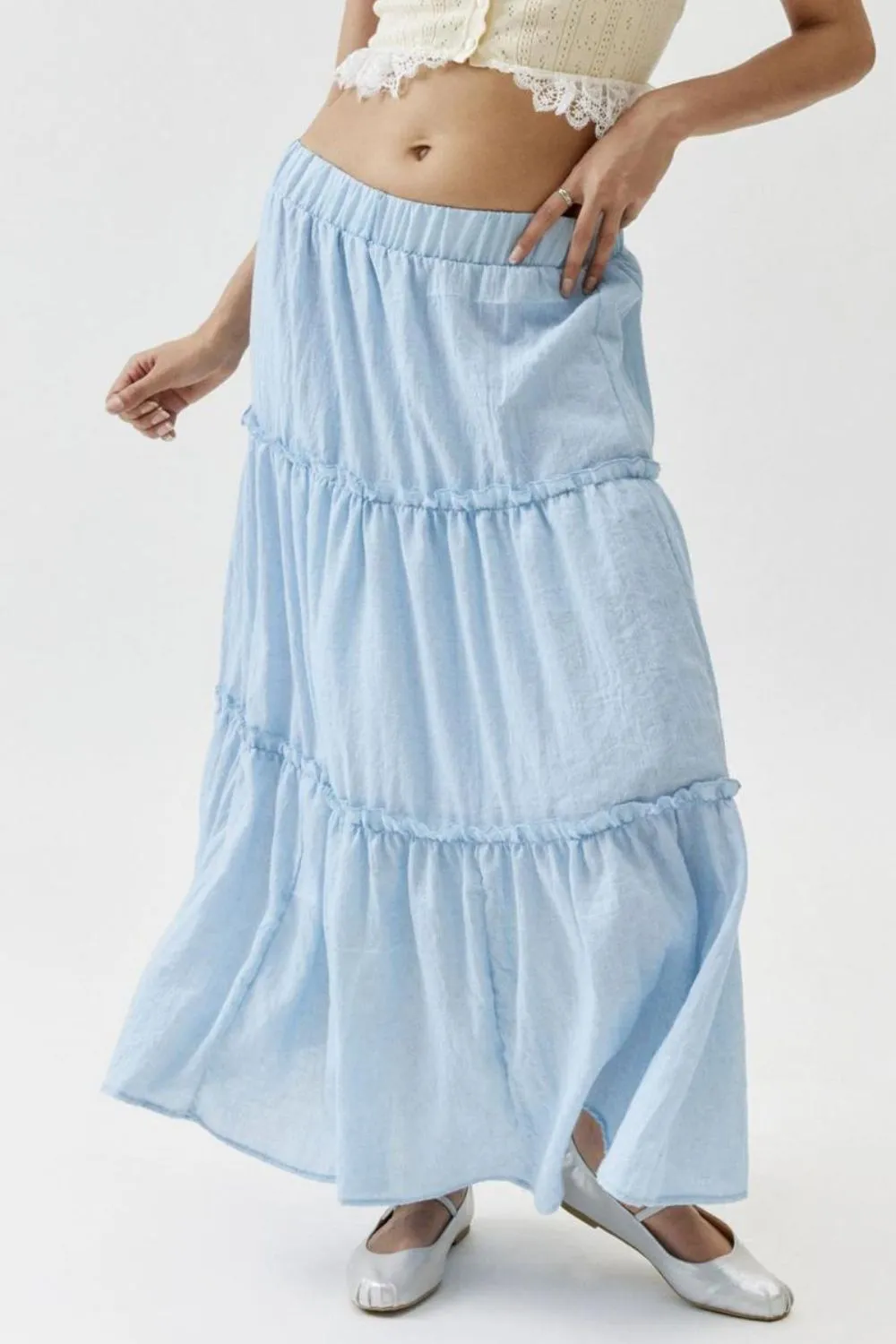 Frill Elastic Waist Skirt, image 7