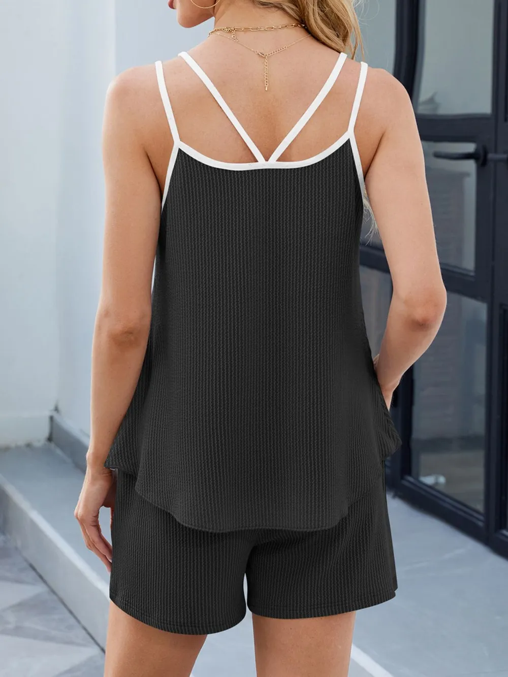 Casual Ribbed Tank Top and Shorts Set, image 20