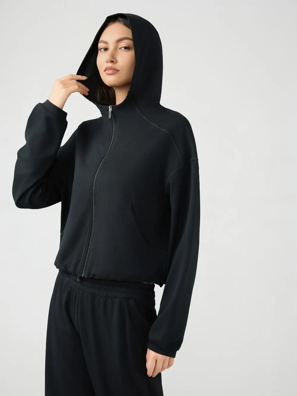 Zip Up Dropped Shouder Active Hooded, image 6