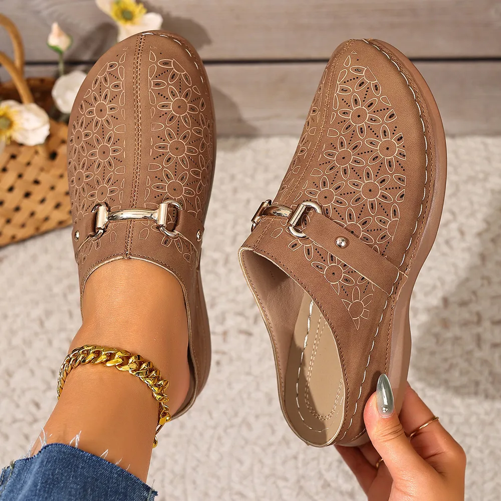 Round Toe Wedge Sandals, image 5